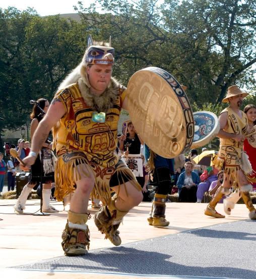 David Robert Boxley performing at the dedication of the National Museum of the American Indian, ...