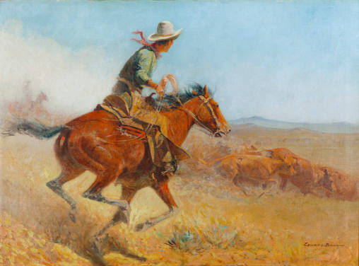 Cowboy with Herd