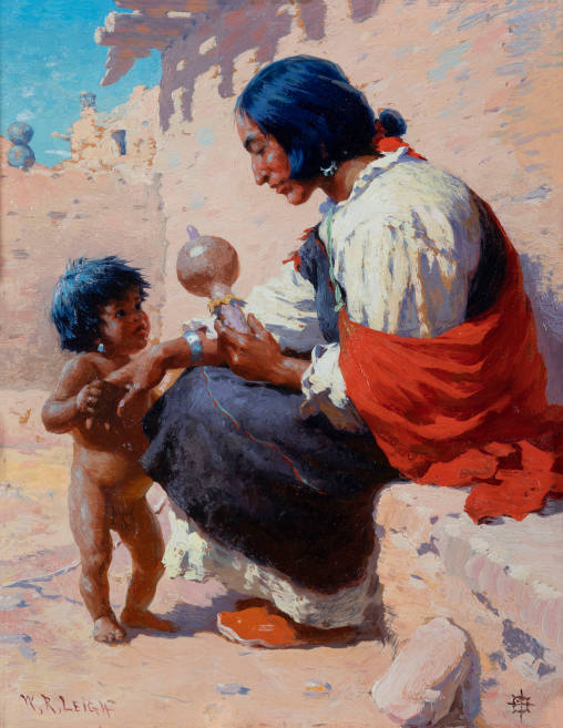 Pueblo Mother and Child