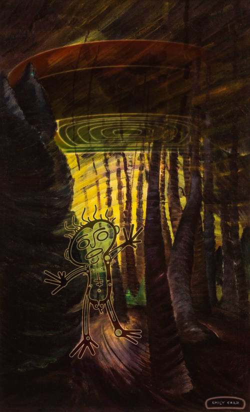 Beware of the intentions of well meaning Aliens, Digital intervention on an Emily Carr Painting (Sombreness Sunlit, 1938)